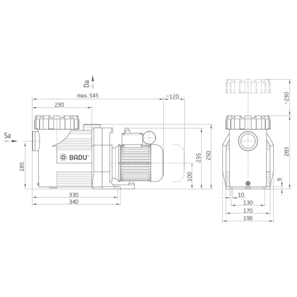 Насос Evo Prime 15, 3~ Y/∆ 400/230 В, 0,93/0,75 кВт, черный