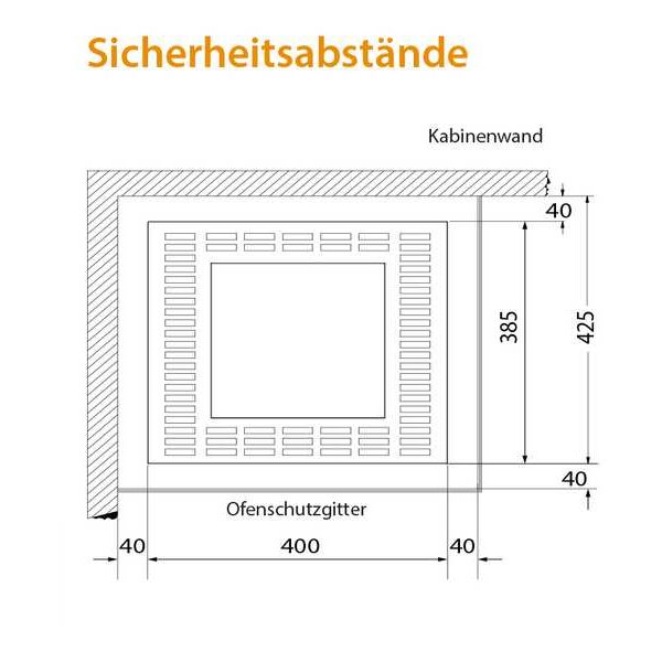 Напольная печь для сауны EOS Cubo+, 950 х 400 х 385 мм, 400 В 3N AC, 10,0 кВт, черная