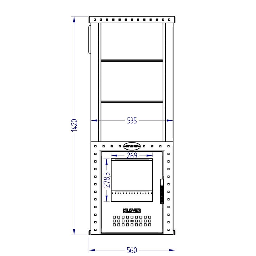 Дровяная печь для бани KLOVER RT 20-RV 310S "Стандарт", 16 кВт, для парной 8-22 м3,талькомагн.,р.уг.