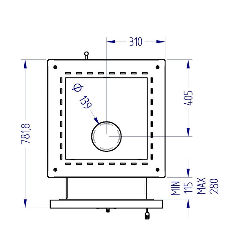Дровяная печь для бани KLOVER RT 35-RV 310S Design 06, 28 кВт, для парной 22-35 м3, талькомагнезит