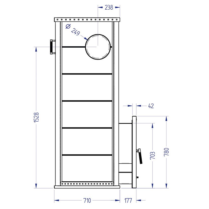 Газовая печь KLOVER RT 100-RV 310S Design 02, 80 кВт, для парной 50-100 м3, талькомагнезит
