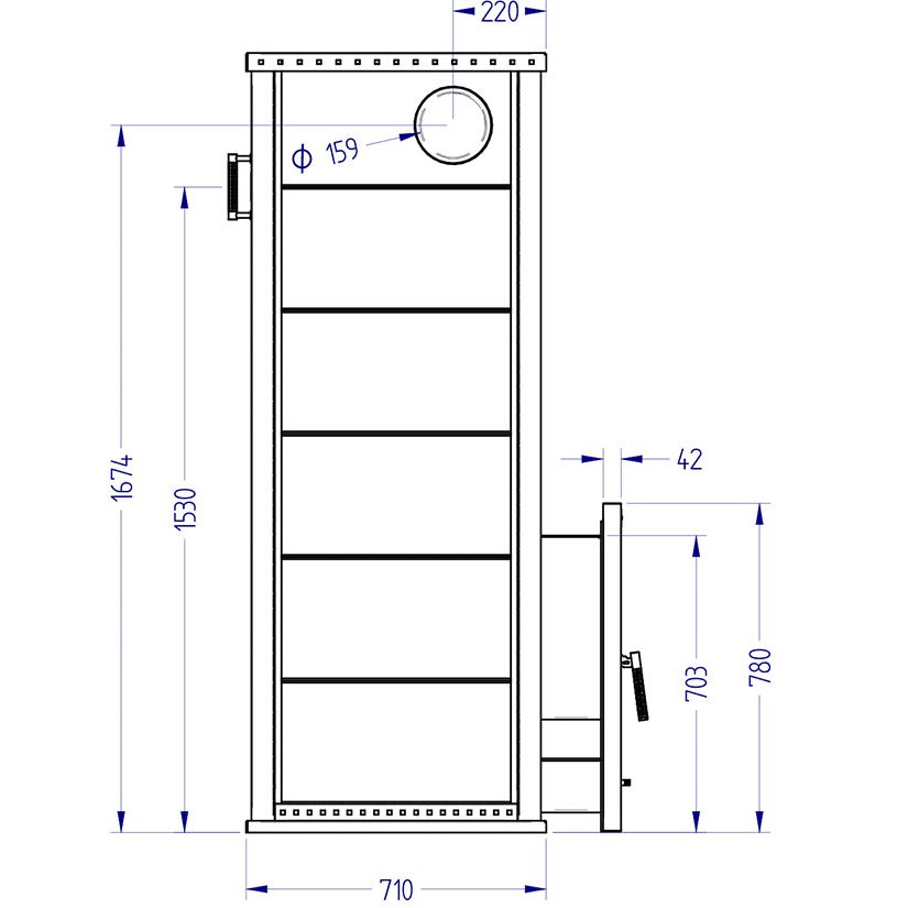 Газовая печь KLOVER RT 50-RV 310S Design 10, 40 кВт, для парной 30-50 м3, талькомагнезит