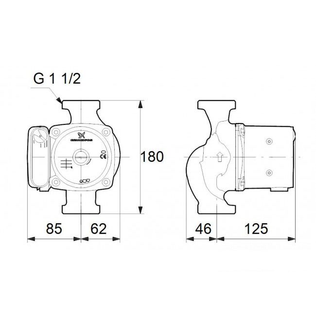 Насос циркуляционный UPS 25-80 (1", 1*230 B) с гайками