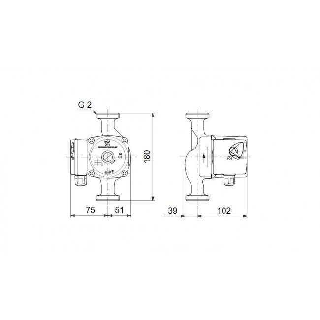 Насос циркуляционный UPS 32-40 (1 1/4", 1*230 B) с гайками