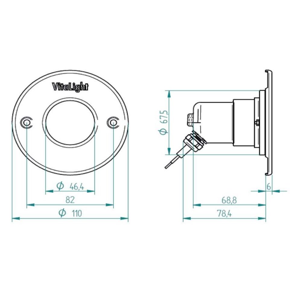 Прож.  4/4 Power LED 3.0, 11 Вт, 24 В DC, круг 110 мм, V4A, RGBW, 10 м кабель, RG