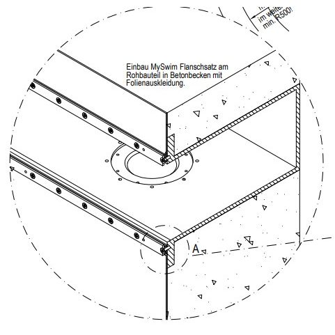 Монтажный комплект системы противотока Ospa-MySwim Uni/UniK, для бет. и плен. басс.