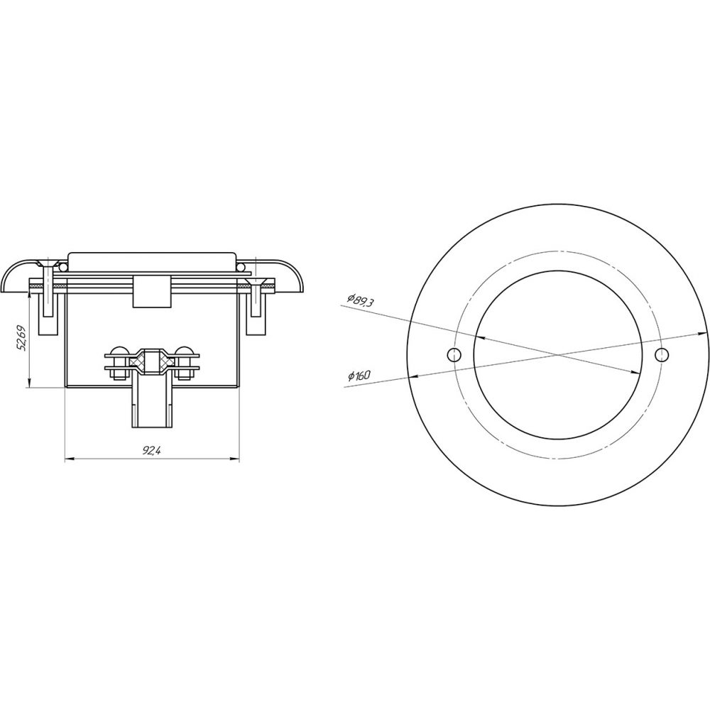 Прожектор светодиодный 10 Вт "RGBW", 12 В, с закладной, пленка, AISI 316L шлифованная сталь