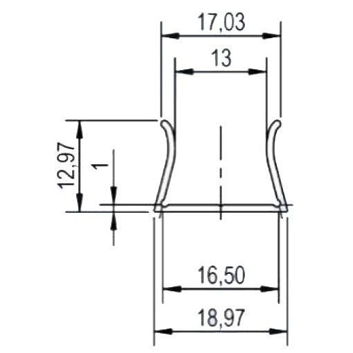 Монтажный профиль 2.0, для WAVE 13,5х13,5 мм, l=1 м, алюминевый