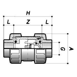 Обратный клапан ПВХ  d=3/8", без пружины (воздушный), (тип ARV11, EPDM) PN16 COMER