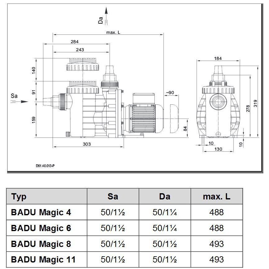 Насос BADU Magic 4, 1 ~ 230 В, 0,35/0,18 кВт