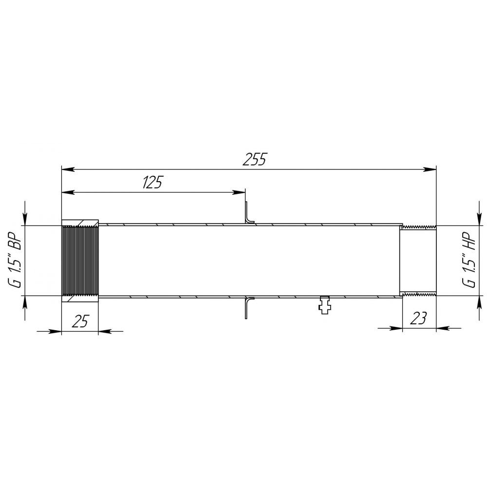 Стеновой проход 1,5" 250 мм под плитку (AISI 316)