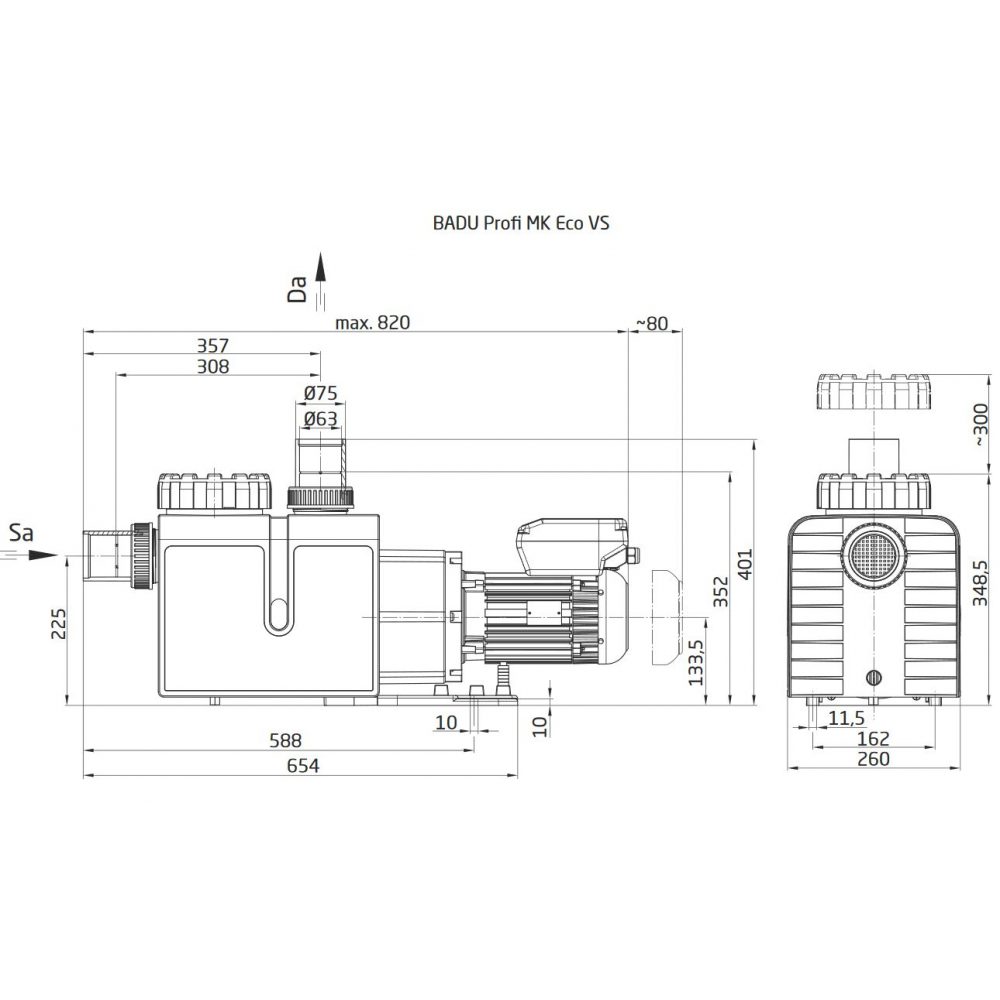 Насос BADU Profi-MK Eco VS, 1~ 230 В, 1,40 кВт