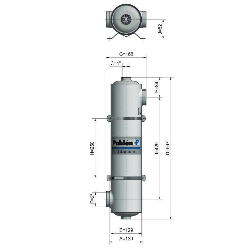 Теплообменник Pahlen Maxi-Flow titanium 75 кВт (вертикал.), титан