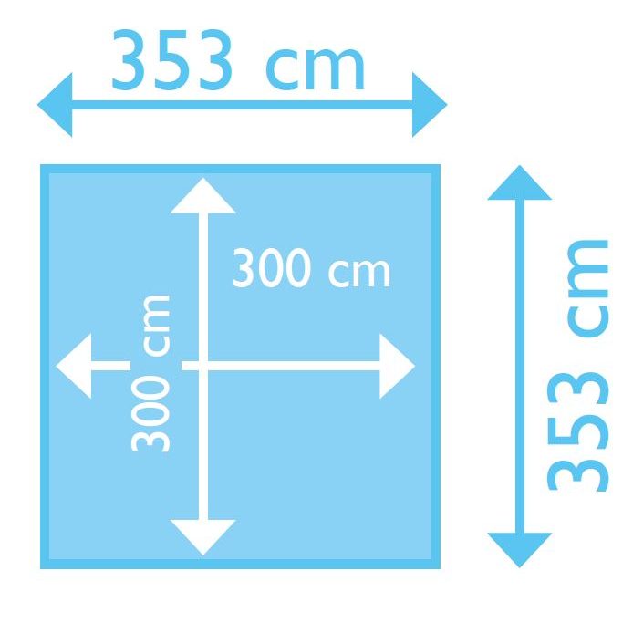 Бассейн каркасный PROCOPI WEVA CARRÉ 3х3, квадрат., 3,53 х 3,53 х 1,20 м