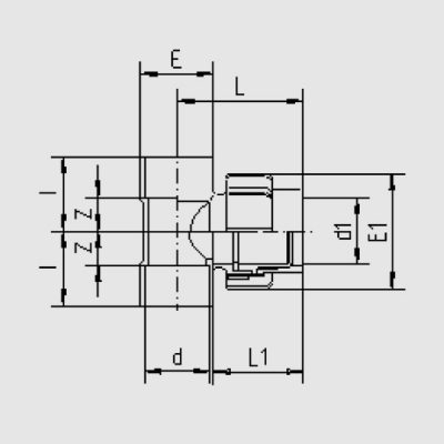 Тройник 90°, 2"х63х2" DN 50 Peraqua IBG FlexFit, flex-клей чертеж, схема Allpools