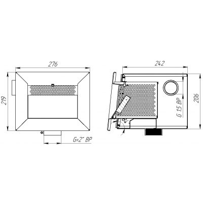 Скиммер с выдвижной корзиной для композитного бассейна (AISI 316L) чертеж, схема Allpools