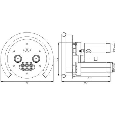 Противоток (закладная деталь с лицевой панелью и сенсорной пьезокнопкой) 75 м3/час AISI-316 чертеж, схема Allpools