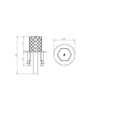 Шумоглушитель в переливной лоток   DN75 (AISI 316L) чертеж, схема Allpools