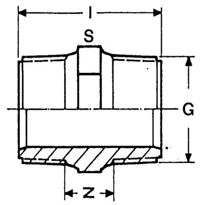 Ниппель двойной ПВХ G=3" PN10 Plimat чертеж, схема Allpools