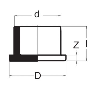 Заглушка ПВХ для коллекторов с наружним d=50 PN16 Plimat чертеж, схема Allpools