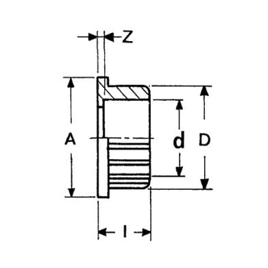 Бурт для шарового крана и обратного клапана ПВХ d=16 PN16 Plimat чертеж, схема Allpools