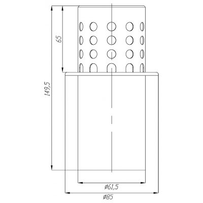 Шумоглушитель каналов переливов, AISI-316 чертеж, схема Allpools