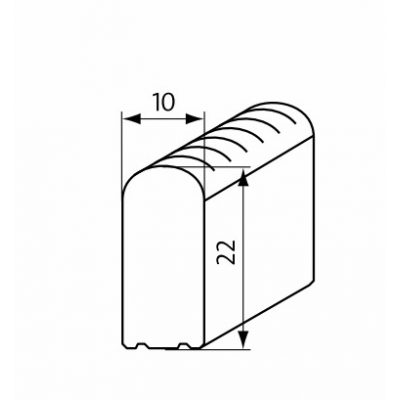 Решетка переливного лотка EMCO 723/22, 151-200 мм, белая чертеж, схема Allpools