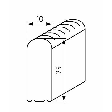 Решетка переливного лотка EMCO 723/25, 201-250 мм, черная чертеж, схема Allpools