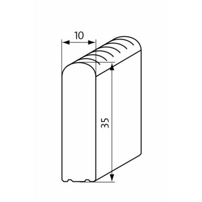 Решетка переливного лотка EMCO 723/35, 100-150 мм, белая чертеж, схема Allpools