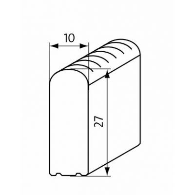 Решетка переливного лотка EMCO 724/27, 301-340 мм, серая чертеж, схема Allpools