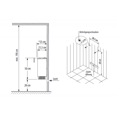 Печь для сауны EOS Picco W модель 1, 500 х 300 х 215 мм, 230 В N AC, 3,0 кВт, антрацит чертеж, схема Allpools