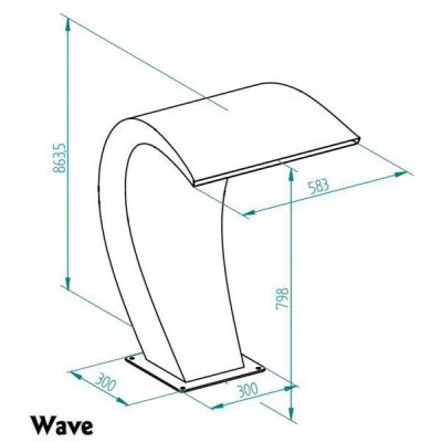 Водопад Wave (основной комплект) чертеж, схема Allpools
