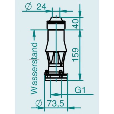 Форсунки фонтана SpringFit Гейзер 20, 1", Ø 24 мм, бронза чертеж, схема Allpools