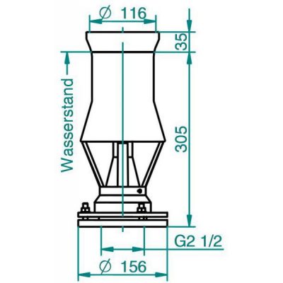Форсунки фонтана SpringFit Каскад 110, 2 ½", Ø 116 мм, бронза чертеж, схема Allpools