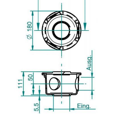 Водораспределитель SpringFit, 2½", 3 x 1", Ø 150 мм, бронза чертеж, схема Allpools