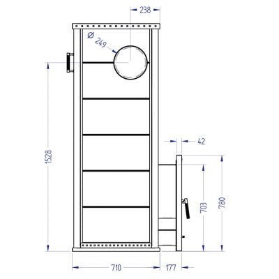 Газовая печь KLOVER RT 100-RV 310S Design 10, 80 кВт, для парной 50-100 м3, талькомагнезит чертеж, схема Allpools
