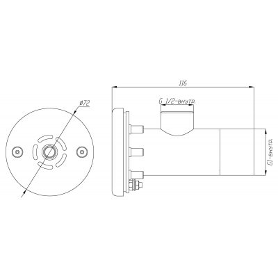 Форсунка гидромассажа 5-7 м3/ч G 1" (внутр.) AISI-316 чертеж, схема Allpools