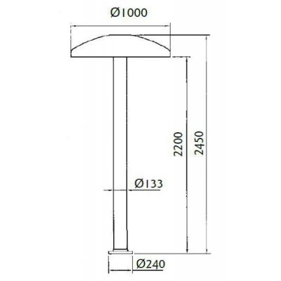 Комплект водопада "Гриб", тип 1000, насос 2,6 кВт, 230 / 400 В,  50 Гц, BZ чертеж, схема Allpools