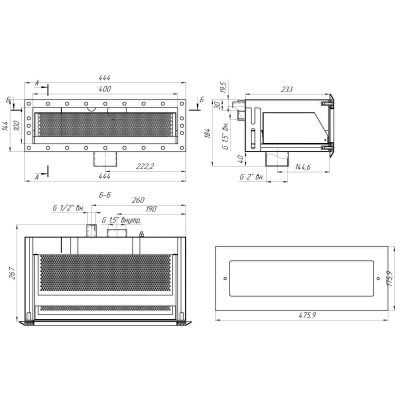 Скиммер 25 м2 с узкой горловиной и выдвижной корзиной (AISI 316), шлифованная ст. чертеж, схема Allpools