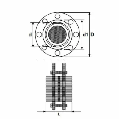 Клапан обратный фланцевый d=110, EPDM, Pimtas чертеж, схема Allpools