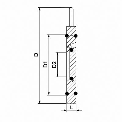 Клапан обратный без фланцев d=225, ПВХ, Pimtas чертеж, схема Allpools