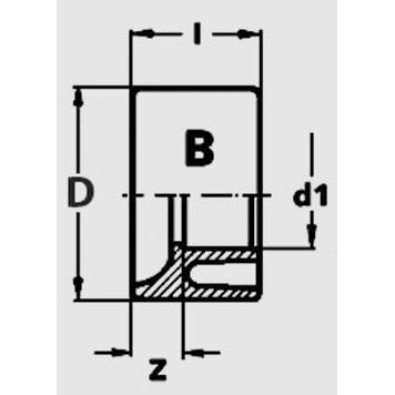 Редуктор короткий ПВХ d=63-25 PN16 IBG чертеж, схема Allpools