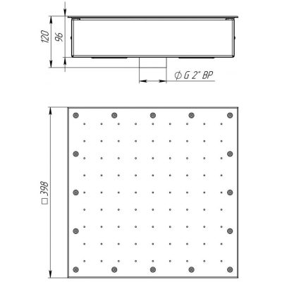 Гейзер 400х400, плитка  (AISI 316) чертеж, схема Allpools