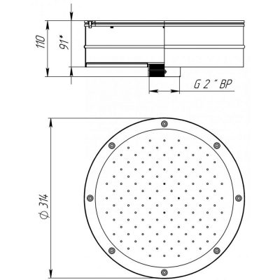 Гейзер Д 310 (AISI 316) чертеж, схема Allpools