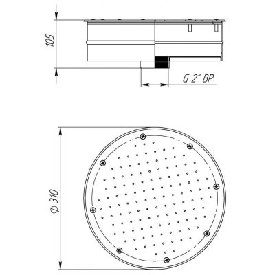 Гейзер Д 310, плитка (AISI 316) чертеж, схема Allpools