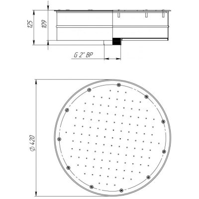 Гейзер Д 420, плитка (AISI 316) чертеж, схема Allpools