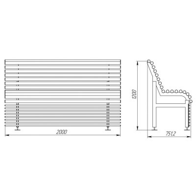 Сиденье трубчатое, радиусное (AISI 316) чертеж, схема Allpools