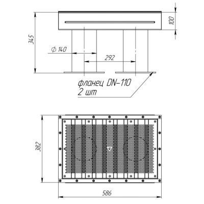 Водозабор 120 м3/ч, плёнка (AISI 316) чертеж, схема Allpools