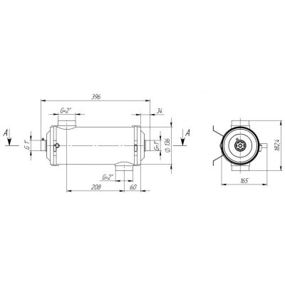 Теплообменник 40 кВт (трубчатый) чертеж, схема Allpools