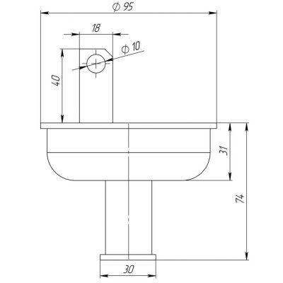 Канатодержатель откидной, плитка (AISI 316) чертеж, схема Allpools